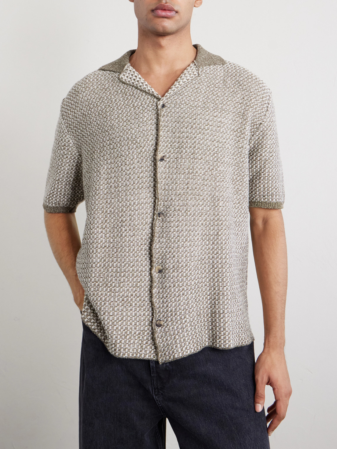 Inis Meáin - Tonnta Camp-Collar Linen, Cotton And Cashmere-Blend Shirt