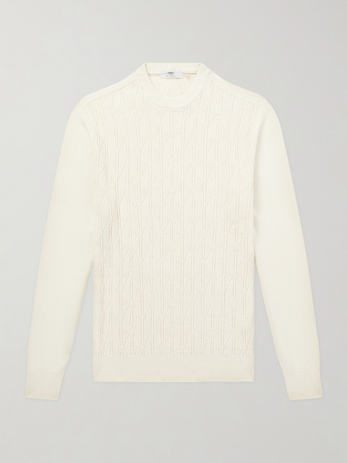 Inis Meain Knitted Cotton And Cashmere-blend Sweater In Neutral
