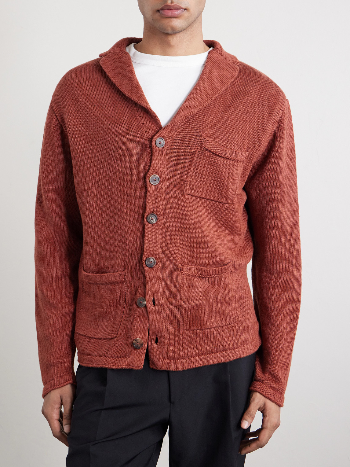  Inis Meáin - Pub Jacket Linen Cardigan - Men - Red - M 