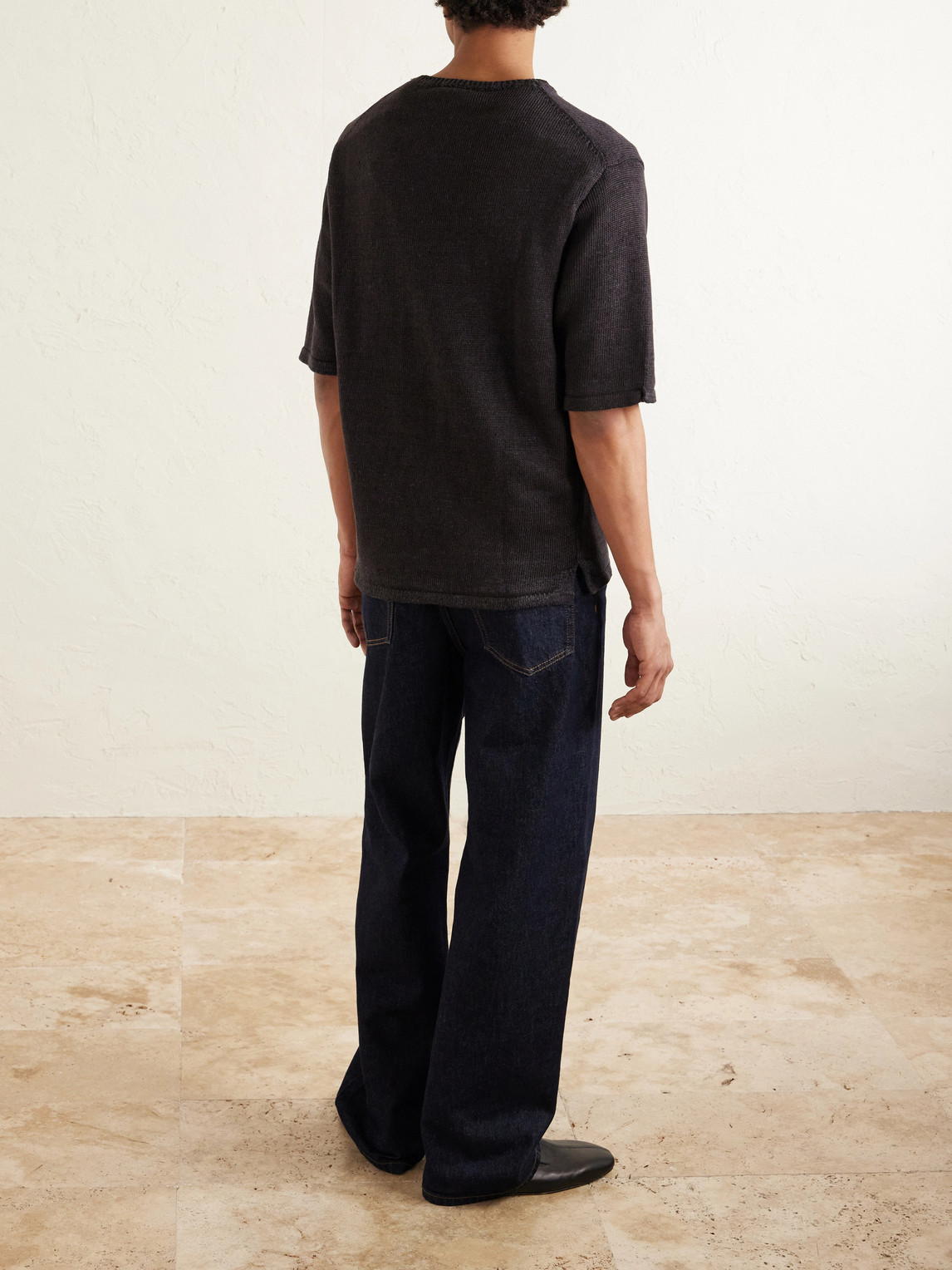 Inis Meáin - Knitted Linen T-shirt - Men - Brown - M 