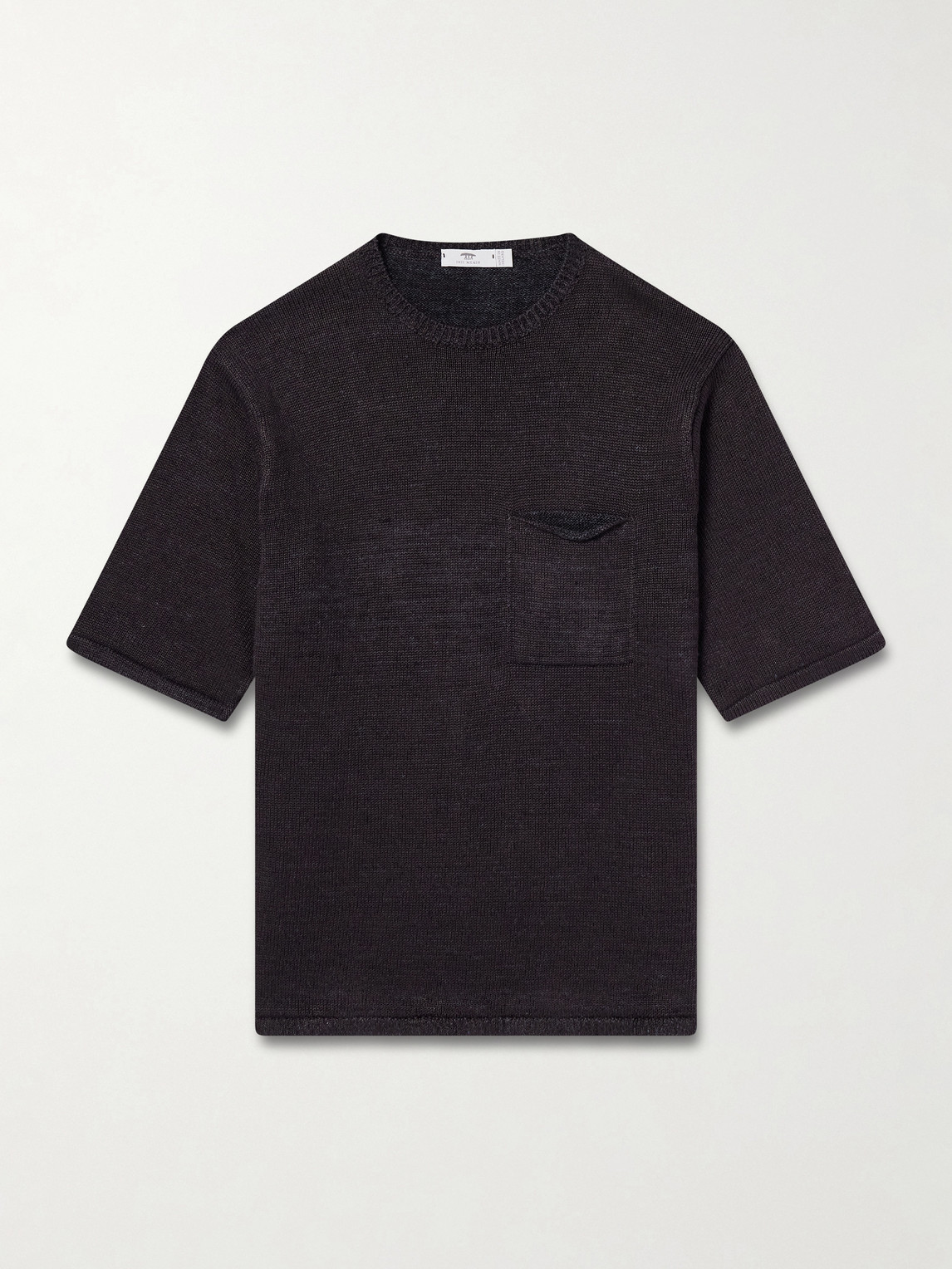 Inis Meain Knitted Linen T-shirt In Black
