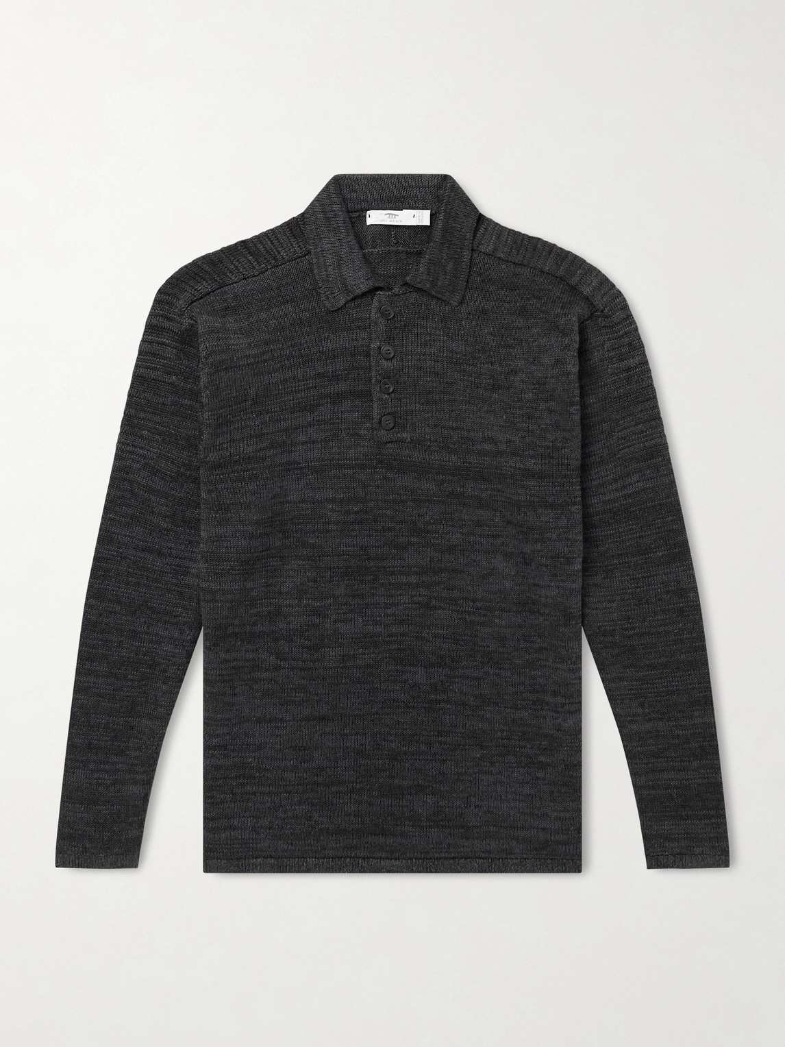 Inis Meain Honda 50 Linen Polo Shirt In Gray