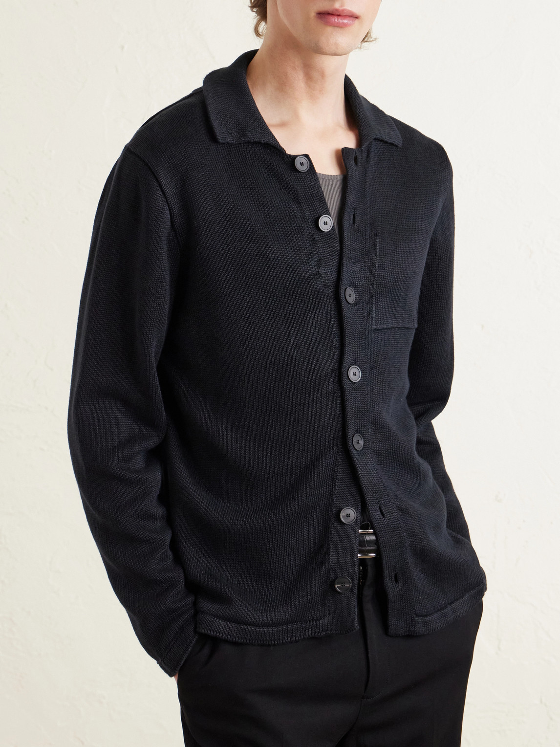  Inis Meáin - Linen Cardigan - Men - Black - S 