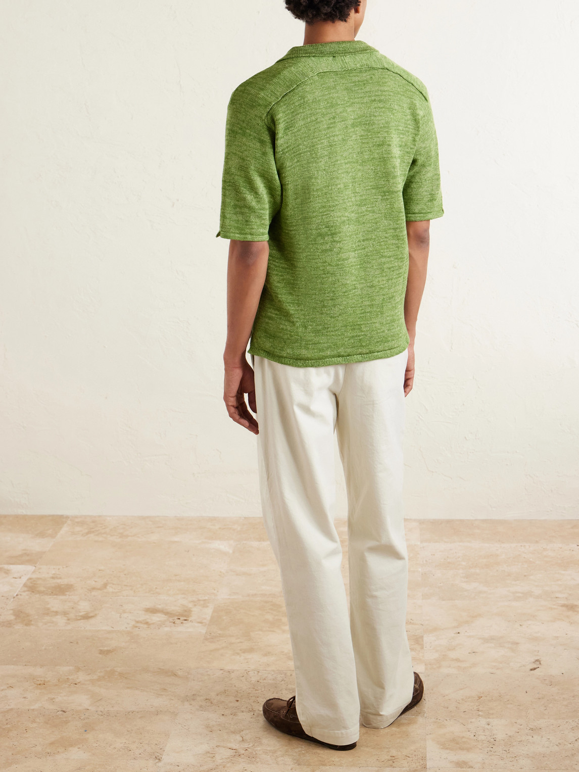  Inis Meáin - Linen Polo Shirt - Men - Green - S 