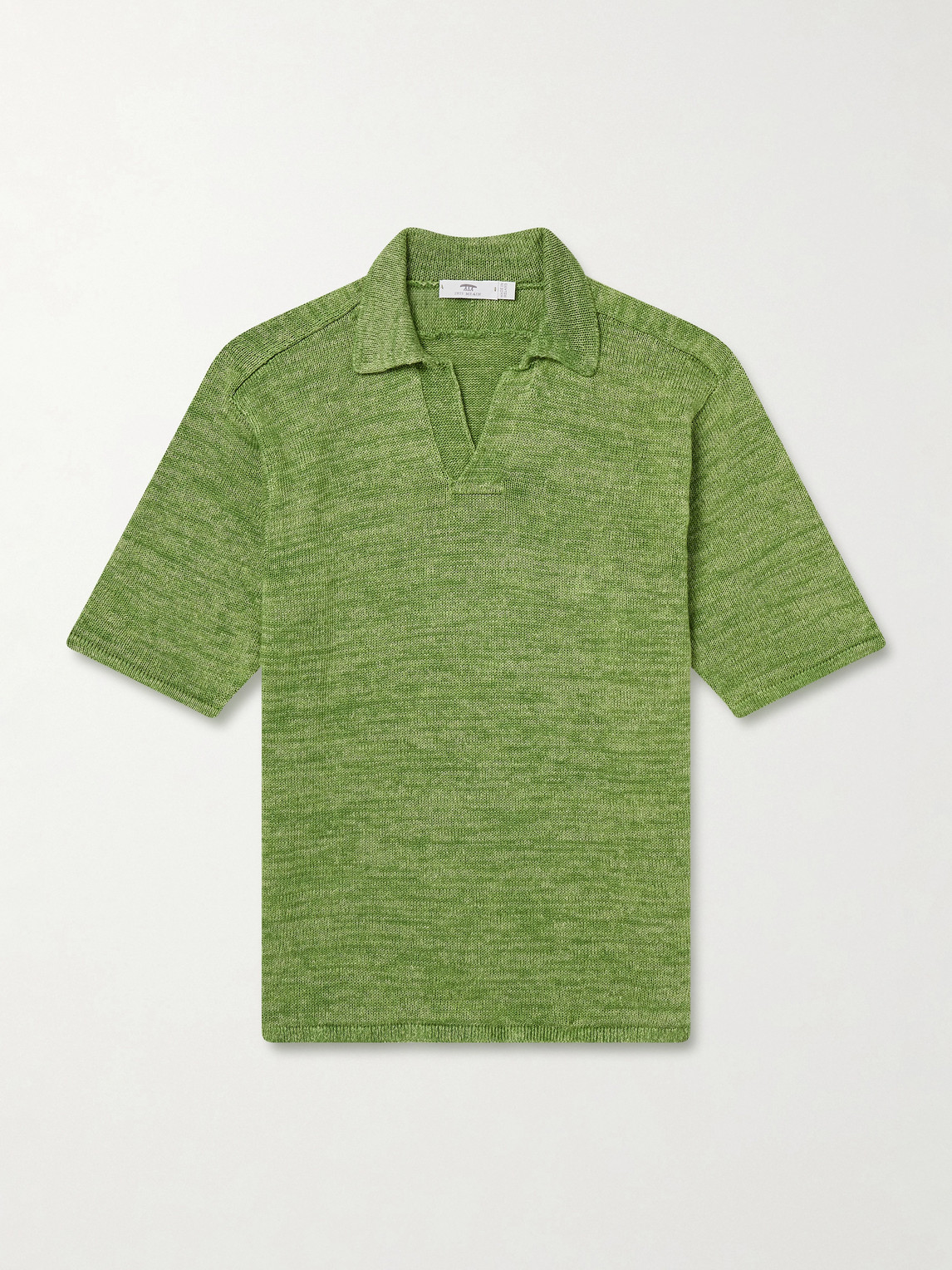 Inis Meain Linen Polo Shirt In Green