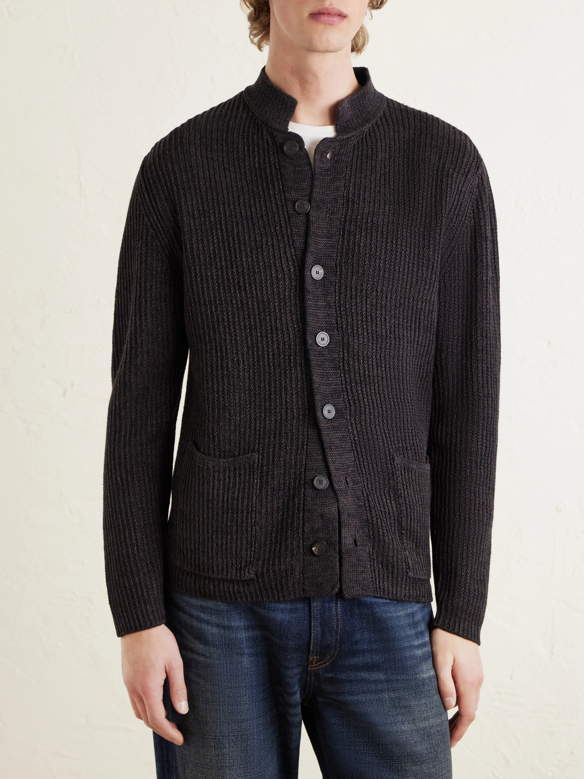  Inis Meáin - Ribbed Linen Cardigan - Men - Brown - Xl 