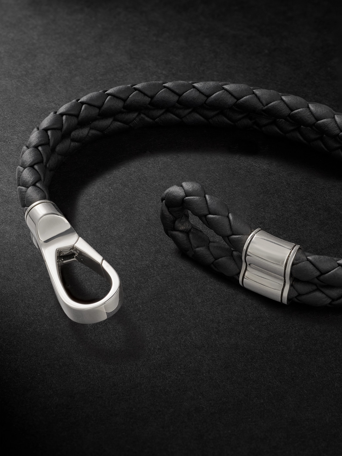 John Hardy Braided Leather And Sterling Silver Bracelet In Black