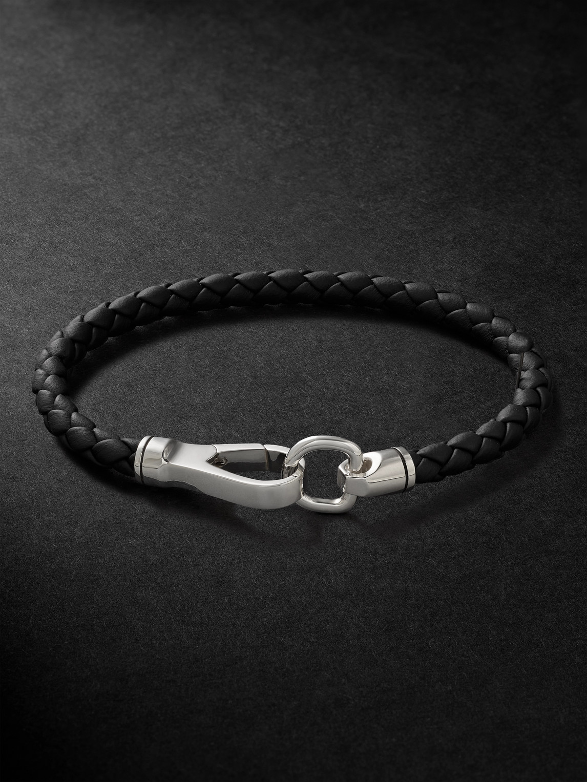 John Hardy Braided Leather and Sterling Silver Braceleten