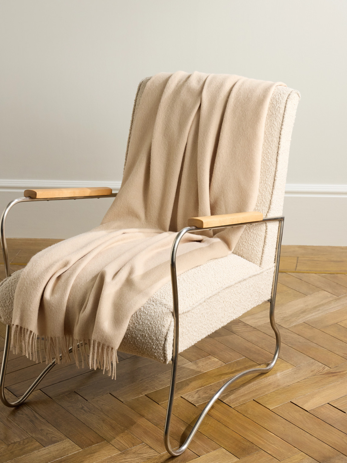 Soho Home Maria Fringed Baby Alpaca Throw In Neutral
