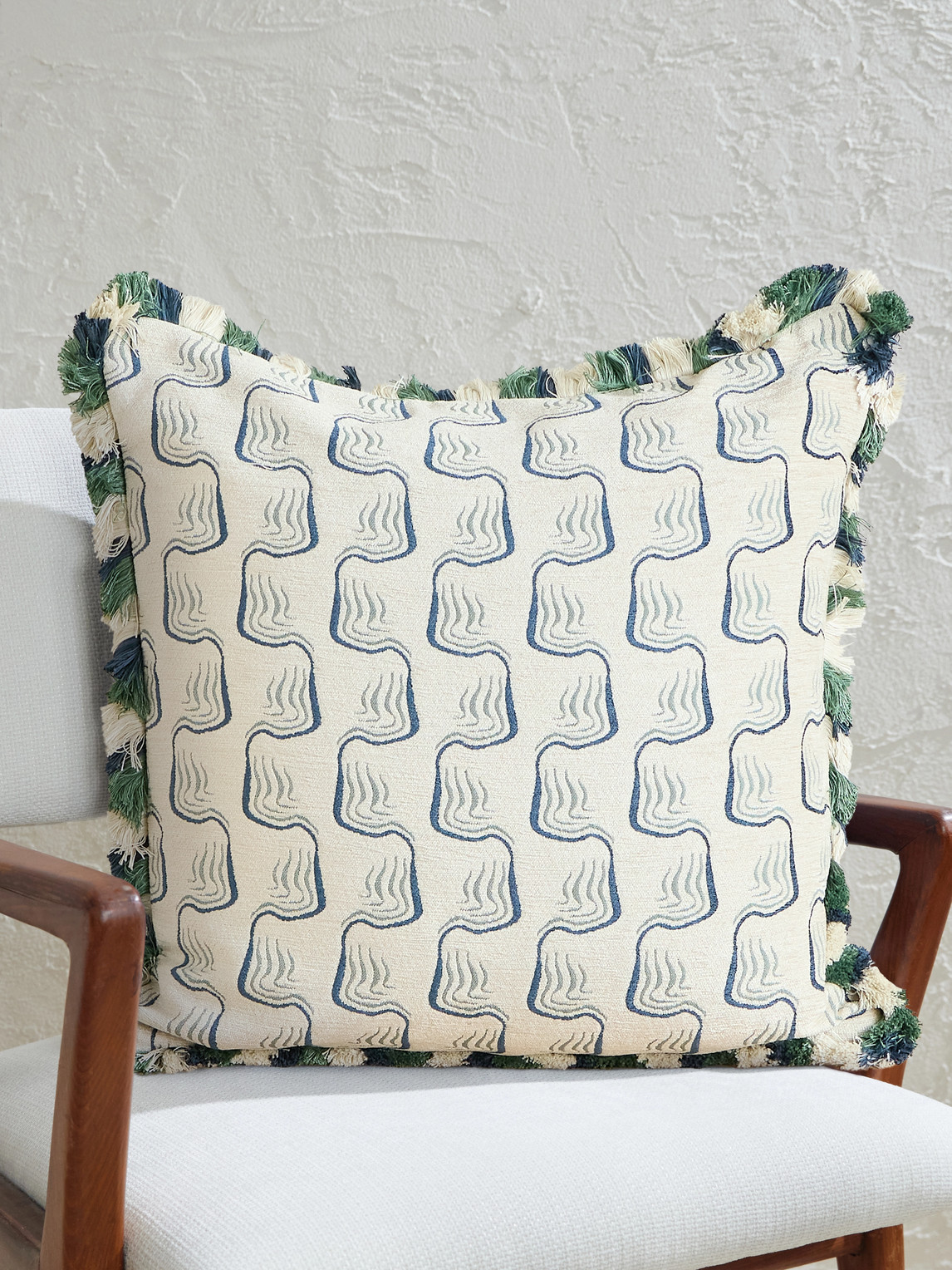 Soho Home Theron Jacquard Pillow In Green