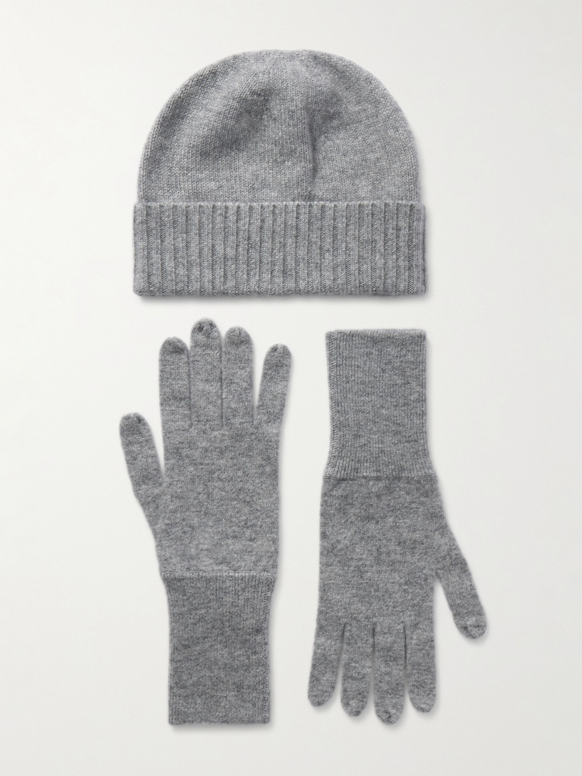 Allude - Cashmere Scarf, Beanie And Gloves Set - Men - Gray 