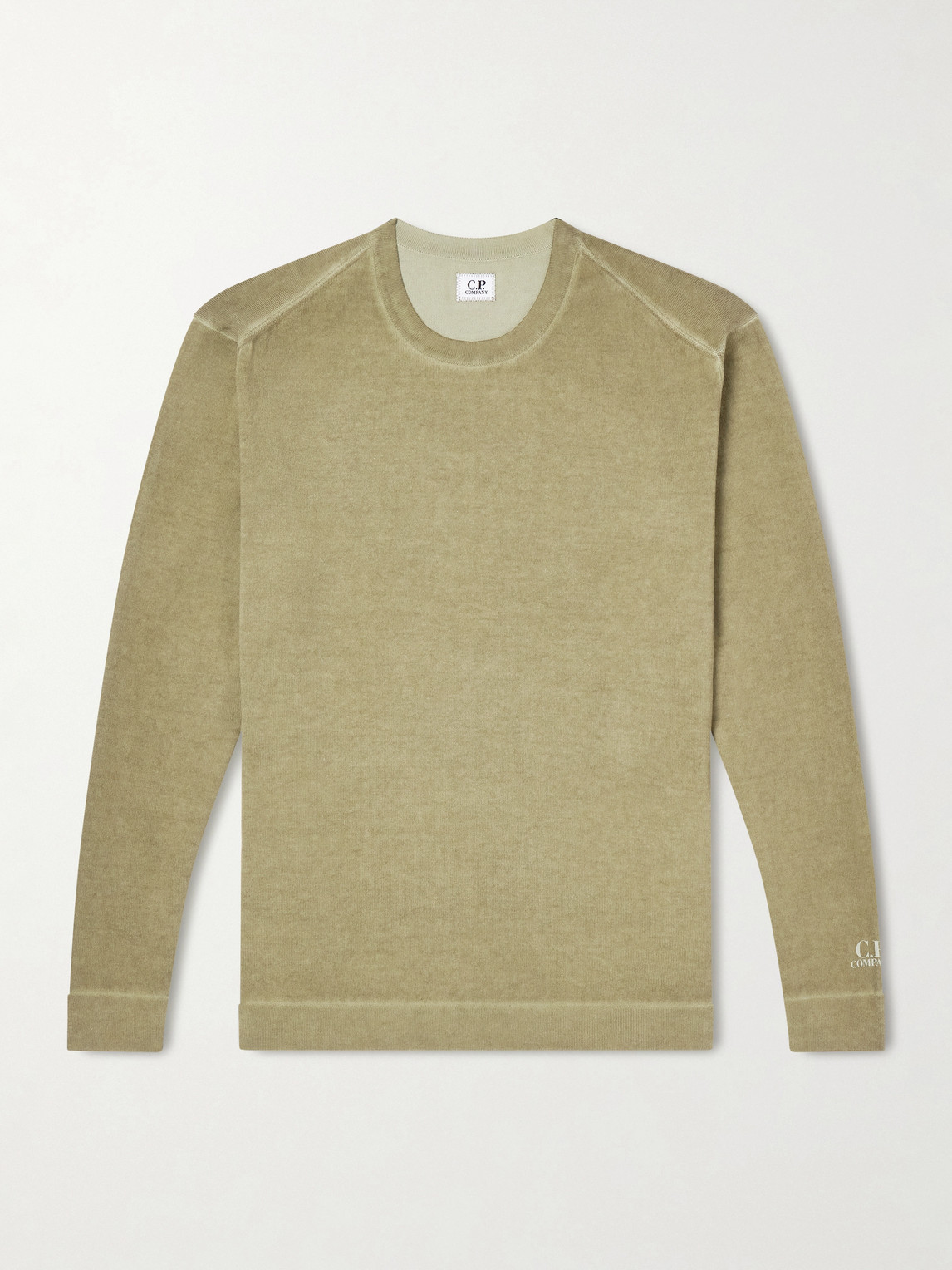 C.P. Company ogo-Print Garment-Dyed Cotton Sweater - Men