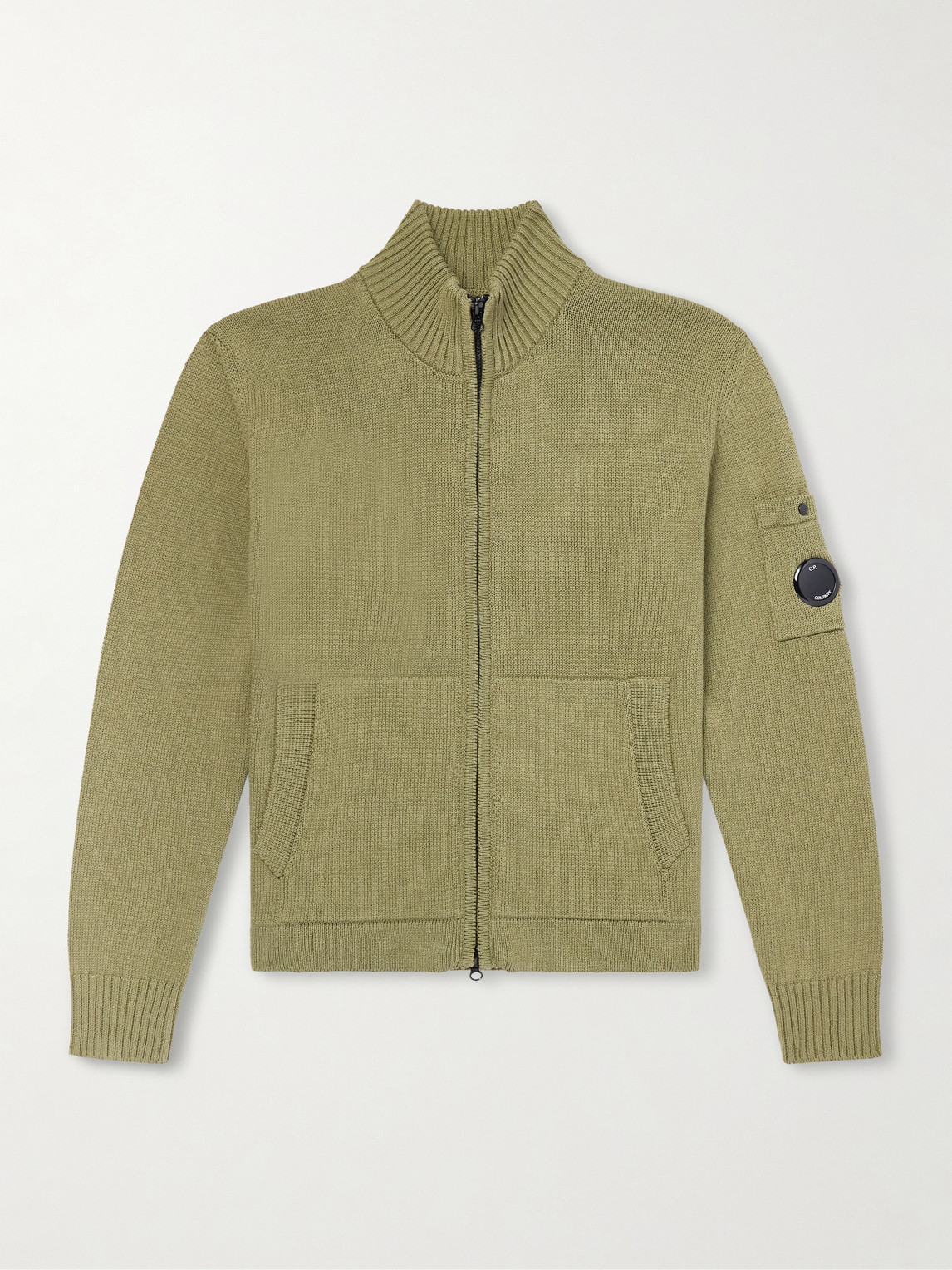 C.P. Company Logo-Appliquéd Knitted Cotton Zip-Up Cardigan - Men