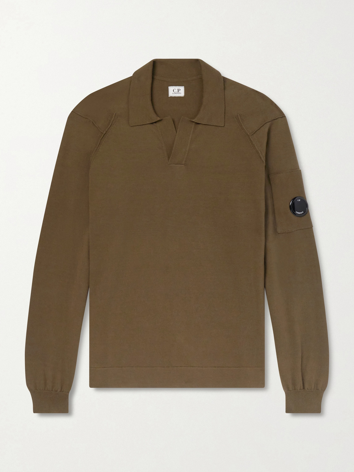 C.P. Company Logo-Appliquéd Sea Island Cotton Polo Sweater - Men