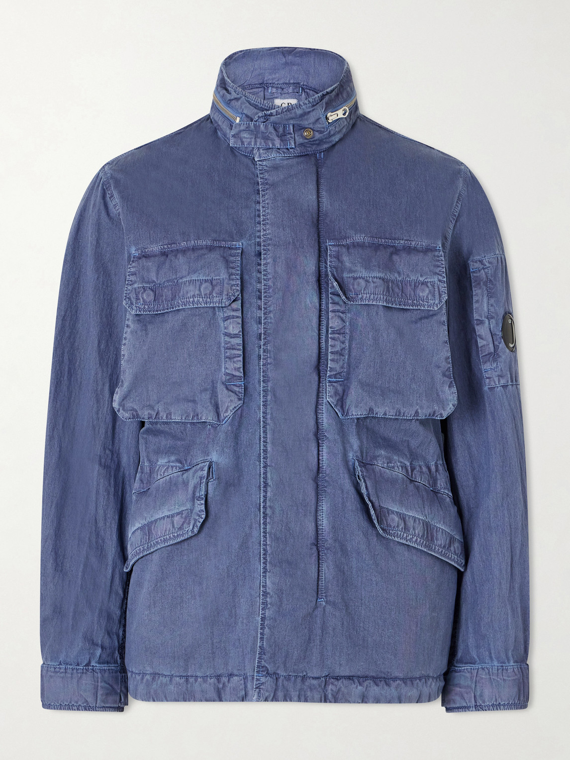 C.P. Company Logo-Appliquéd Garment-Dyed 50 Fili Wax Hooded Field Jacket - Men