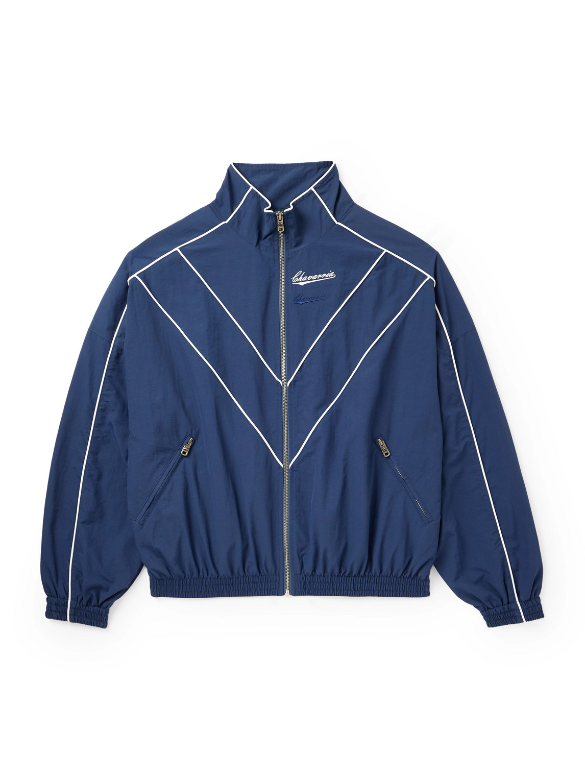 Willy Chavarria Bad Boy Logo-embroidered Printed Nylon Track Jacket In Blue