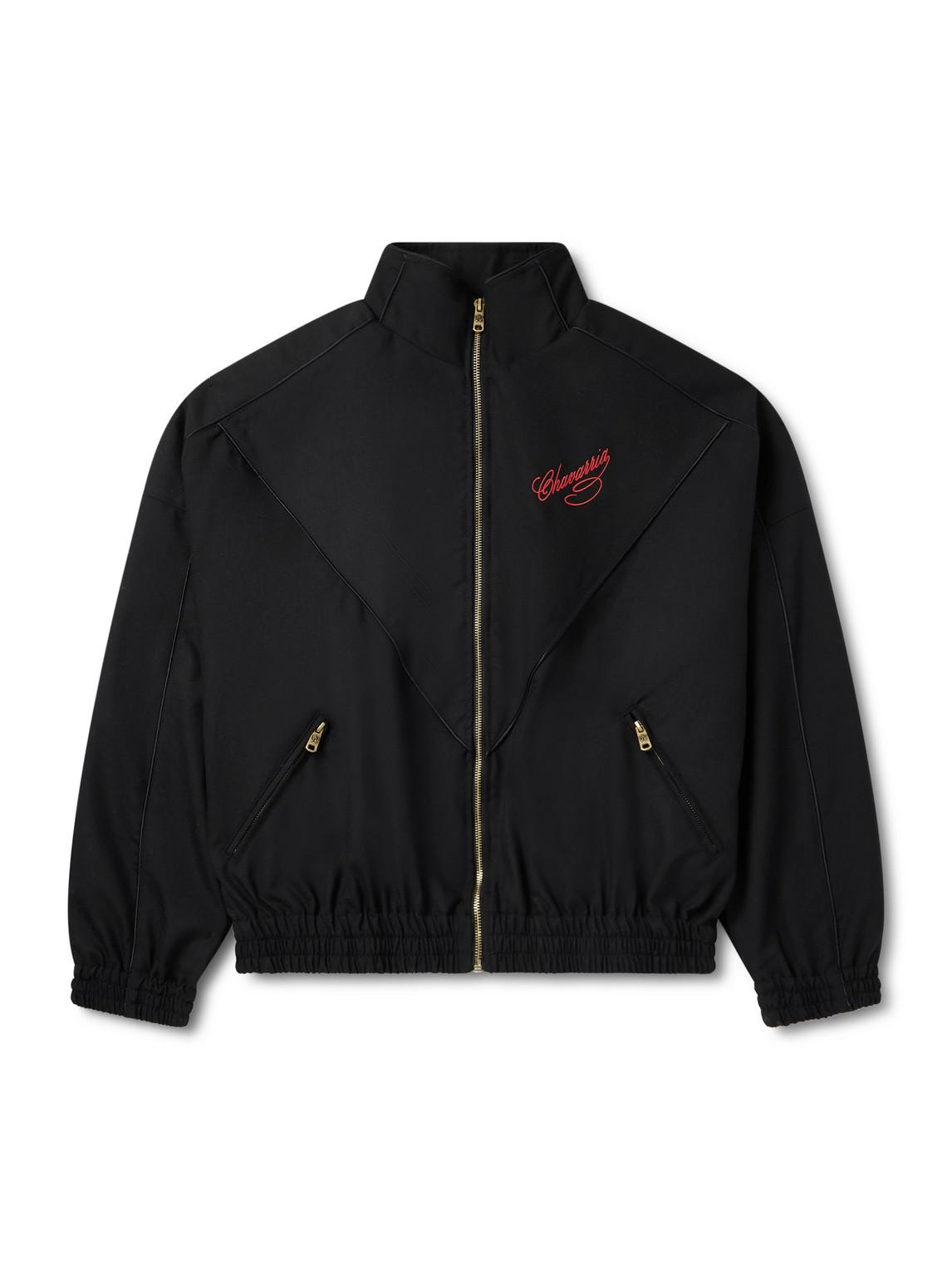 Willy Chavarria Ruff Rider Logo-embroidered Wool Bomber Jacket In Black