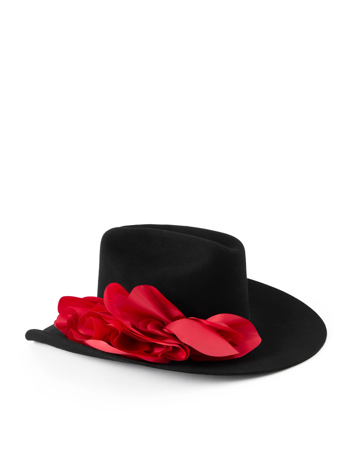 Willy Chavarria Appliquéd Wool-felt Fedora In Black