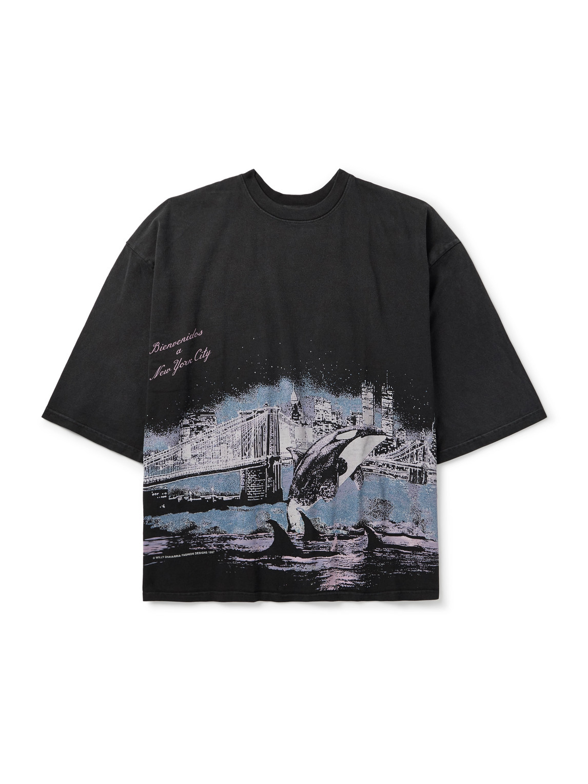 Willy Chavarria Free Willy Buffalo Oversized Printed Cotton-jersey T-shirt In Black