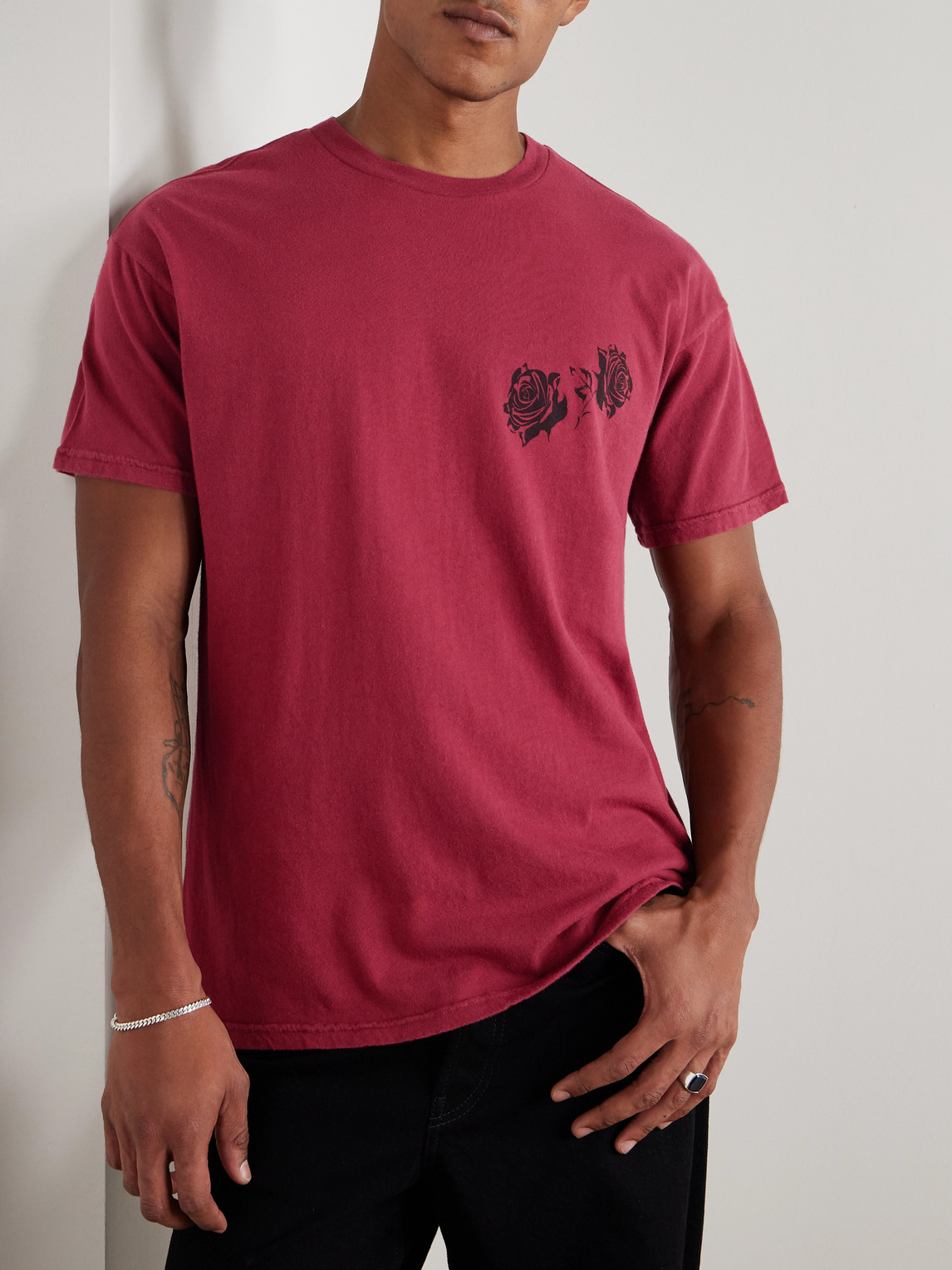 Willy Chavarria Proverb Easy Printed Cotton-jersey T-shirt In Red