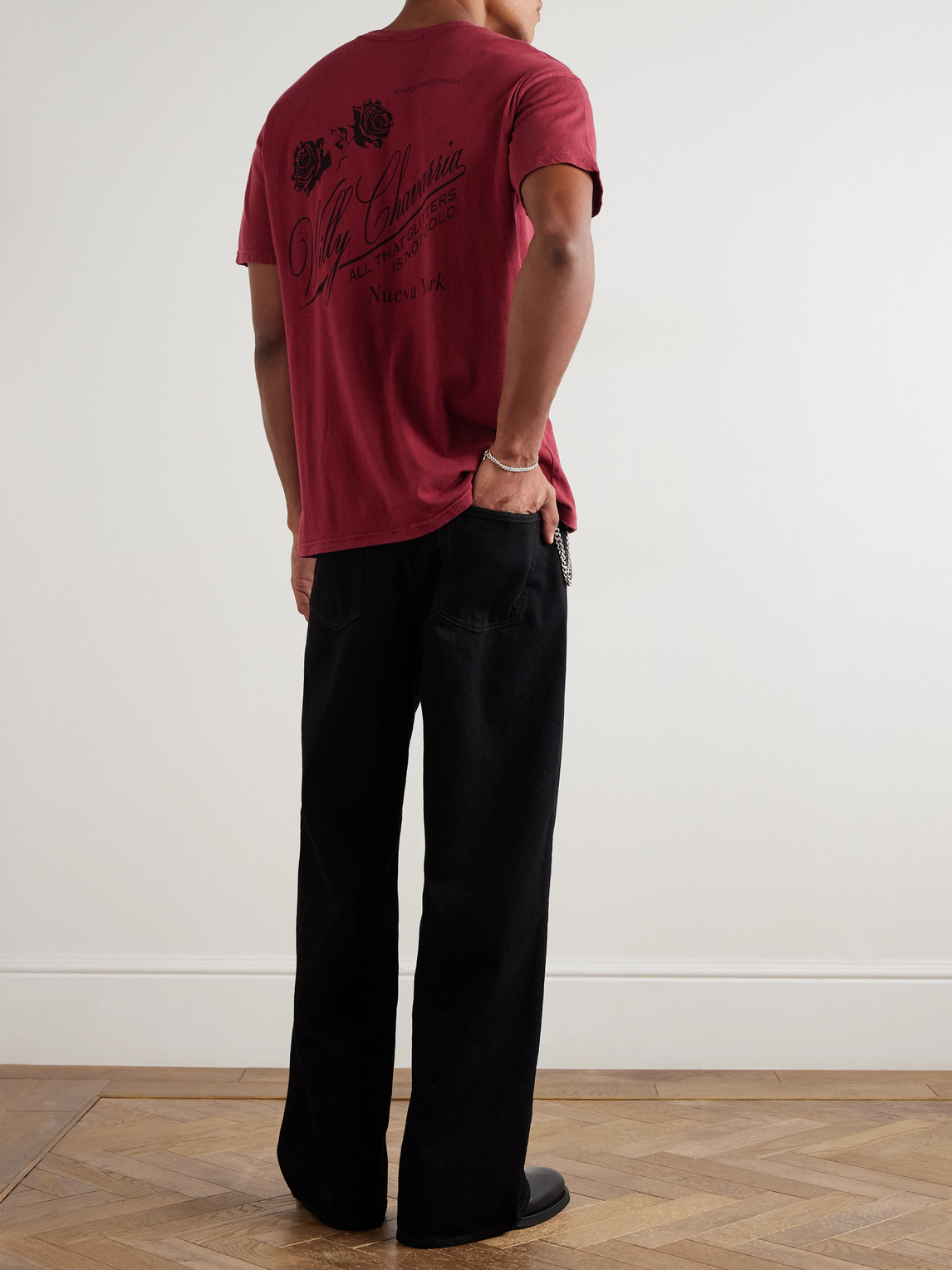 Willy Chavarria Proverb Easy Printed Cotton-jersey T-shirt In Red