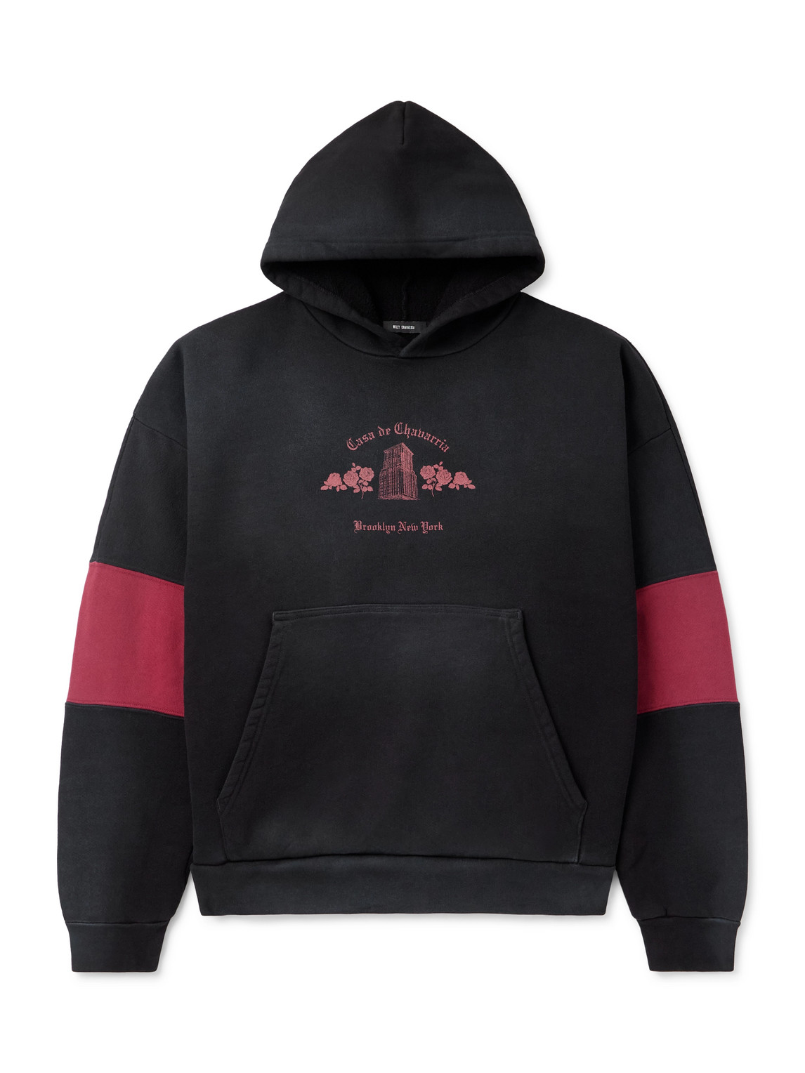 Willy Chavarria Casa De Chavarria Printed Cotton-jersey Hoodie In Black