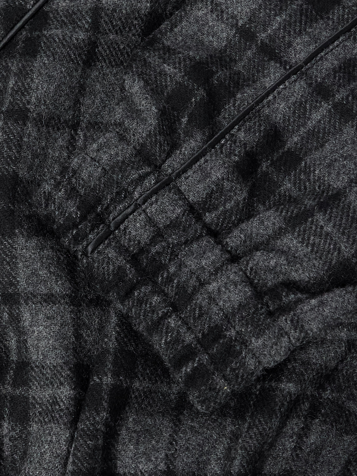 Willy Chavarria Ruff Rider Logo-embroidered Checked Wool-blend Jacket In Gray