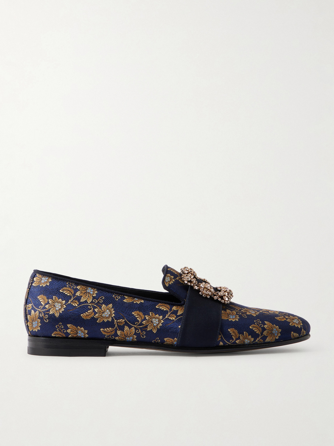 Manolo Blahnik – Carlton Crystal-Embellished Floral-Jacquard Loafers
