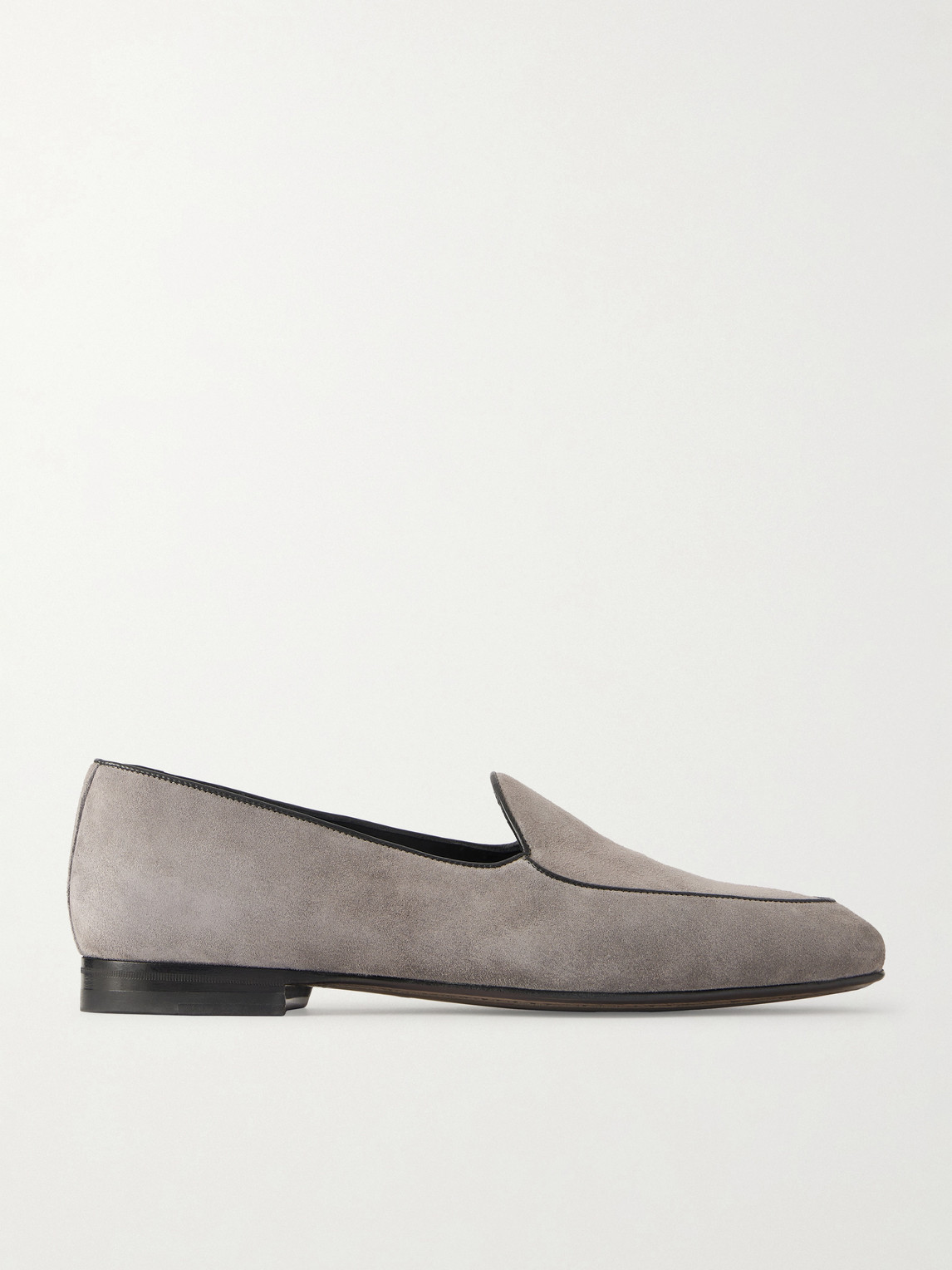 Manolo Blahnik – Modena Leather-Trimmed Suede Loafers