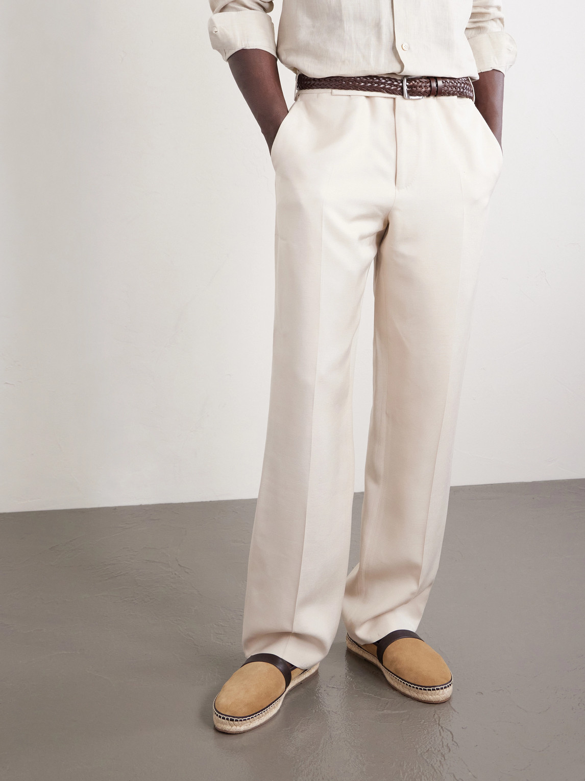 Nerano Leather-Trimmed Suede Espadrilles — 2