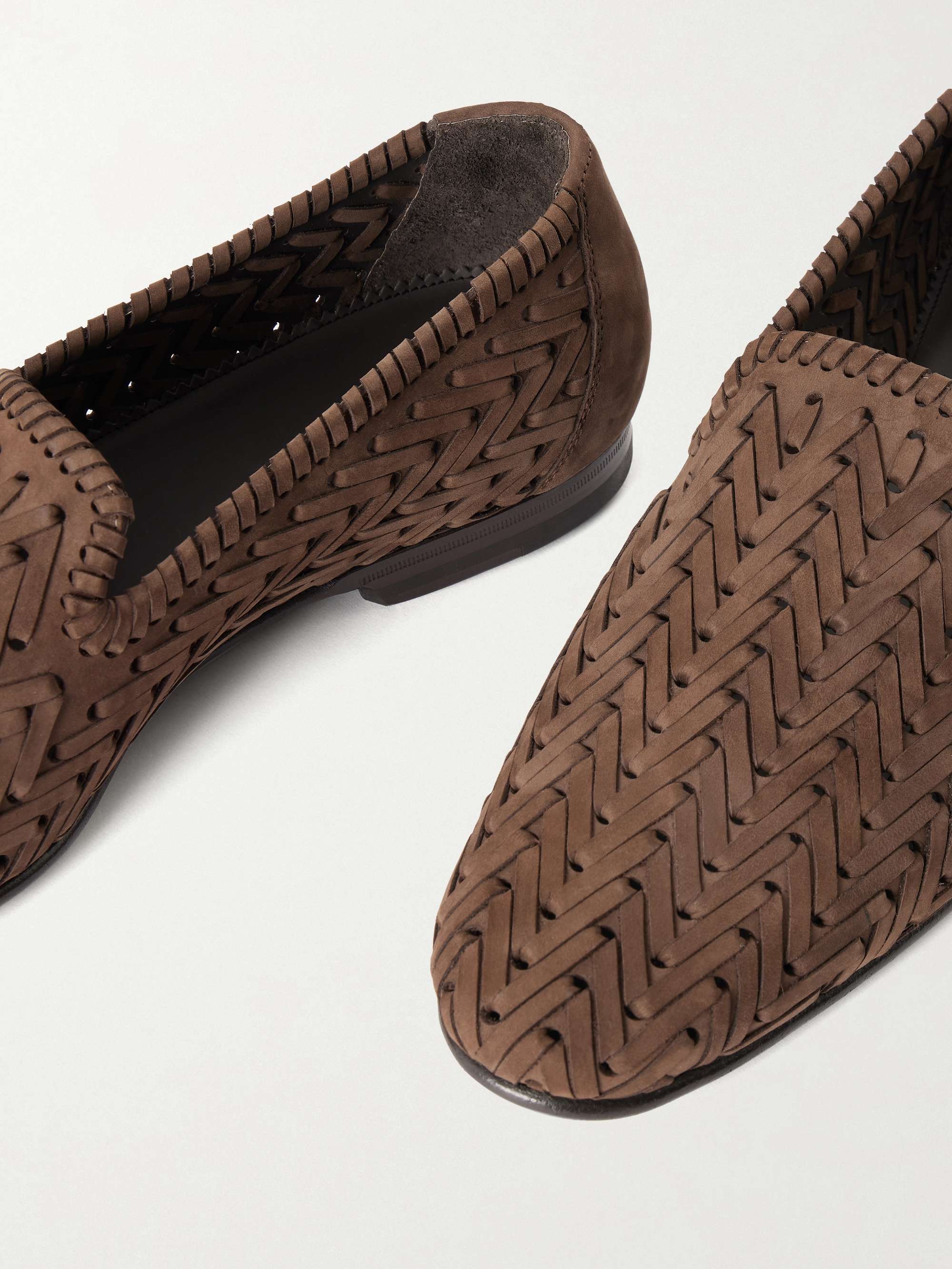 MANOLO BLAHNIK Mario Woven Suede Loafers for Men | MR PORTER
