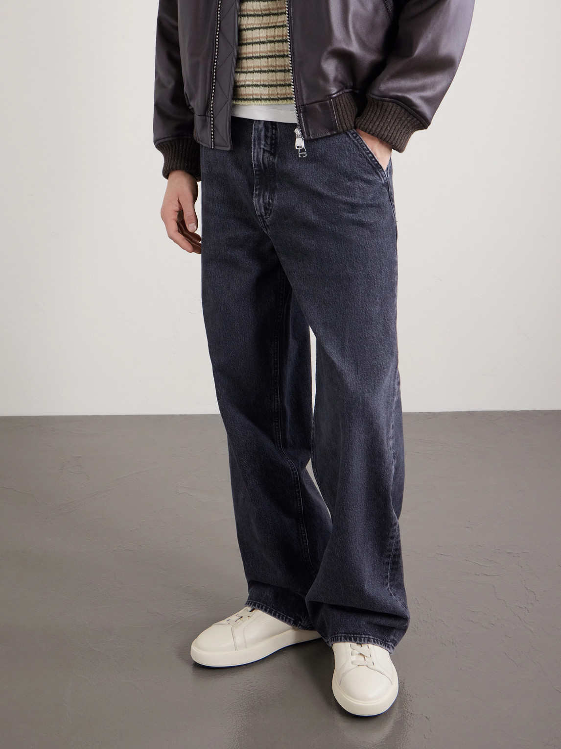 Officine Creative Slouch 001 Full-Grain Leather Sneakers EU 45.5