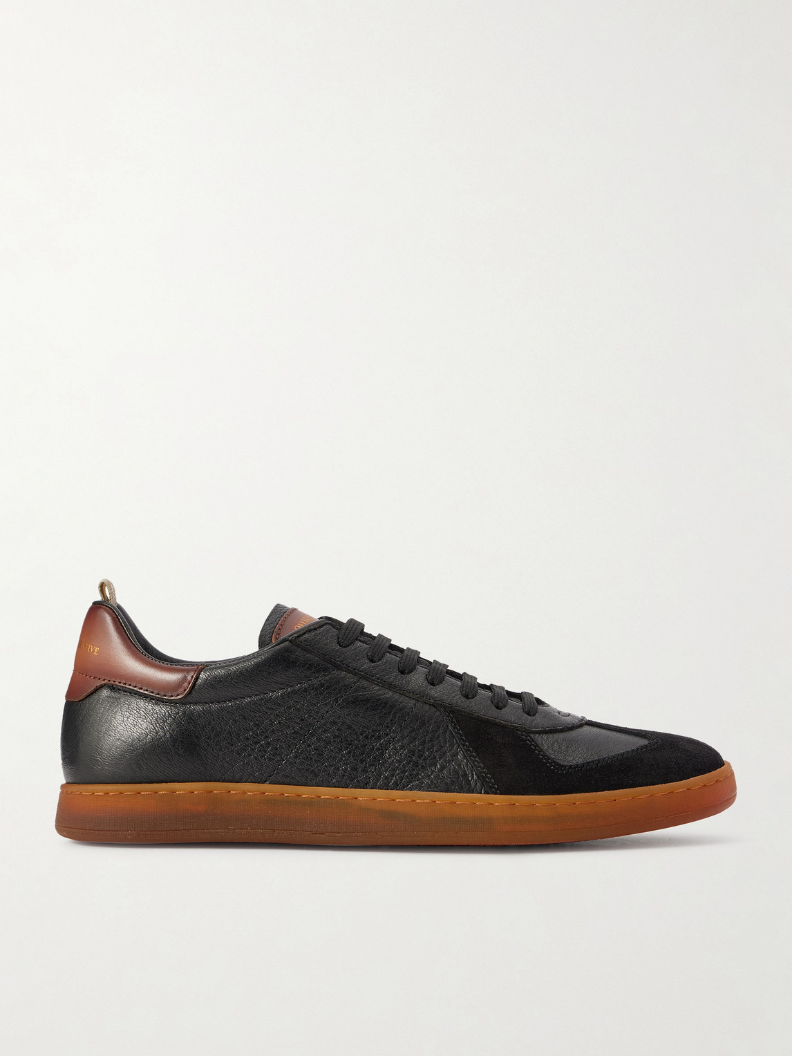 Officine Creative – Militia 001 Suede-Trimmed Full-Grain Deerskin Sneakers