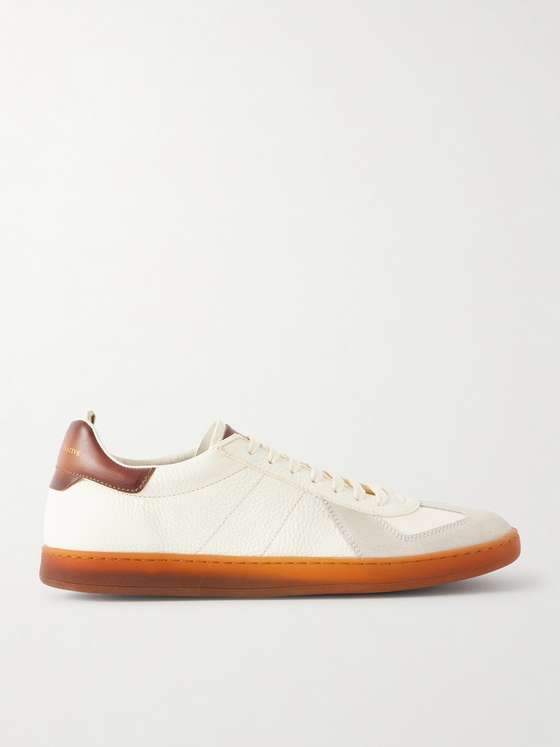Officinecreative Militia 001 Suede-Trimmed Full-Grain Deerskin Sneakers