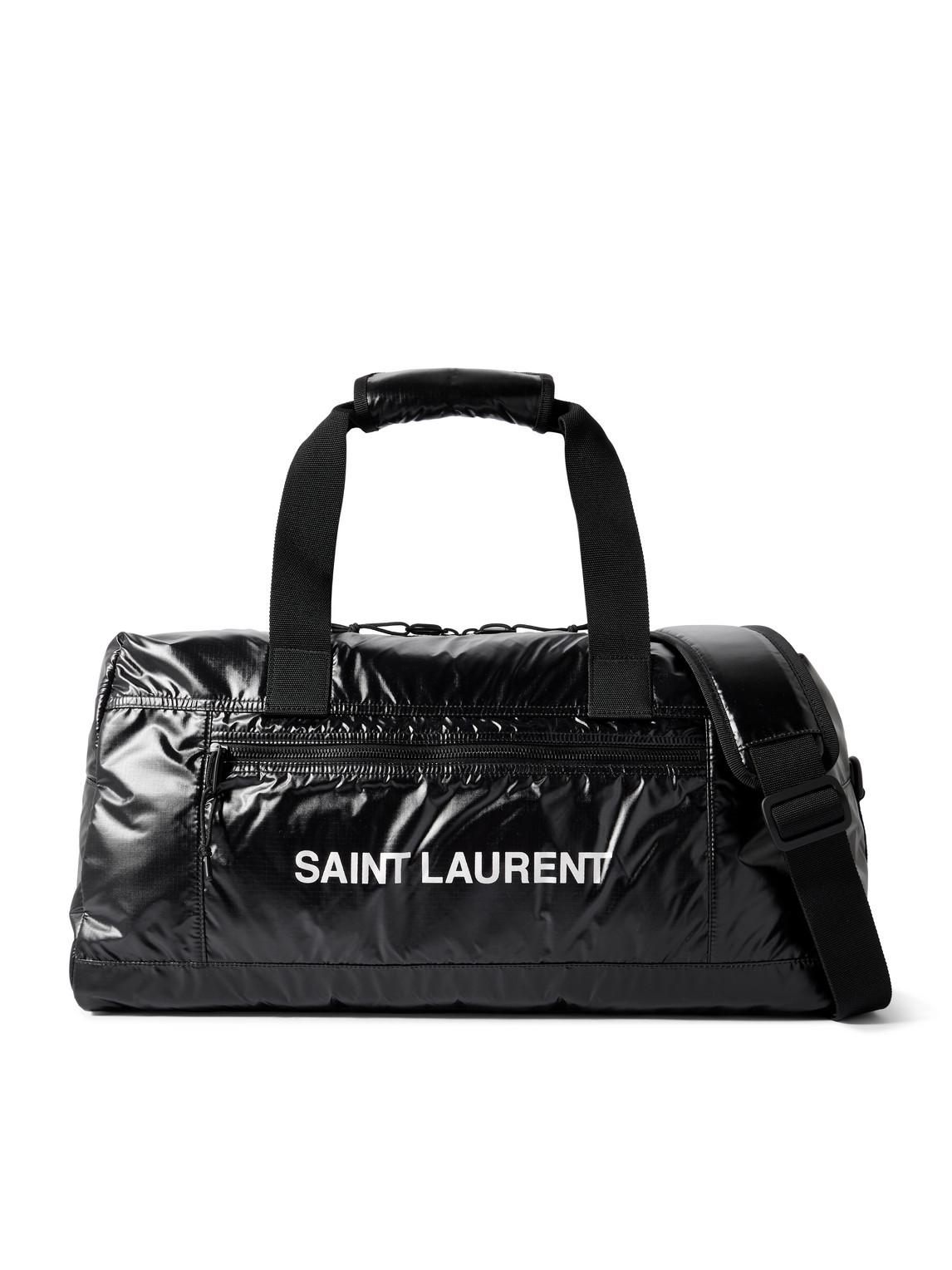 Saint Laurent Logo-Print Glossed Nylon-Ripstop Duffle Bag - Men