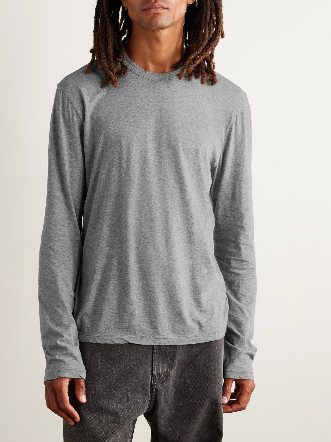 James Perse Lotus Slim-fit Cotton-jersey T-shirt In Gray