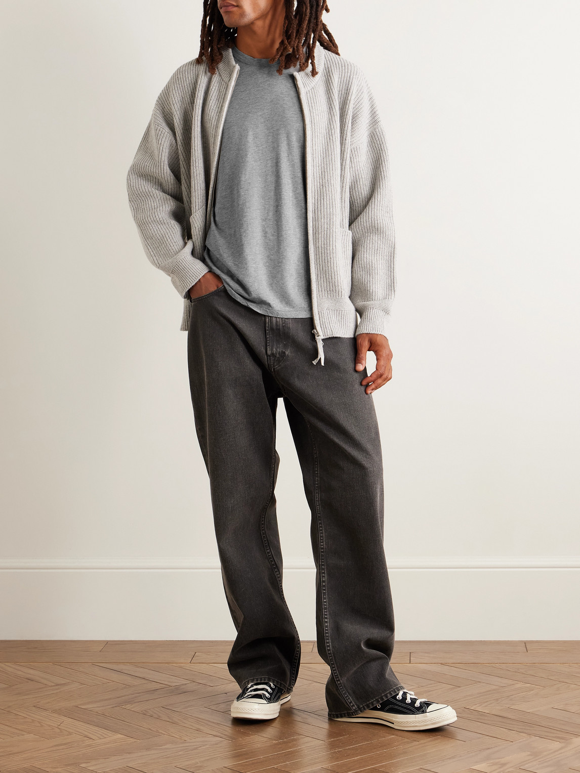 James Perse Lotus Slim-fit Cotton-jersey T-shirt In Gray