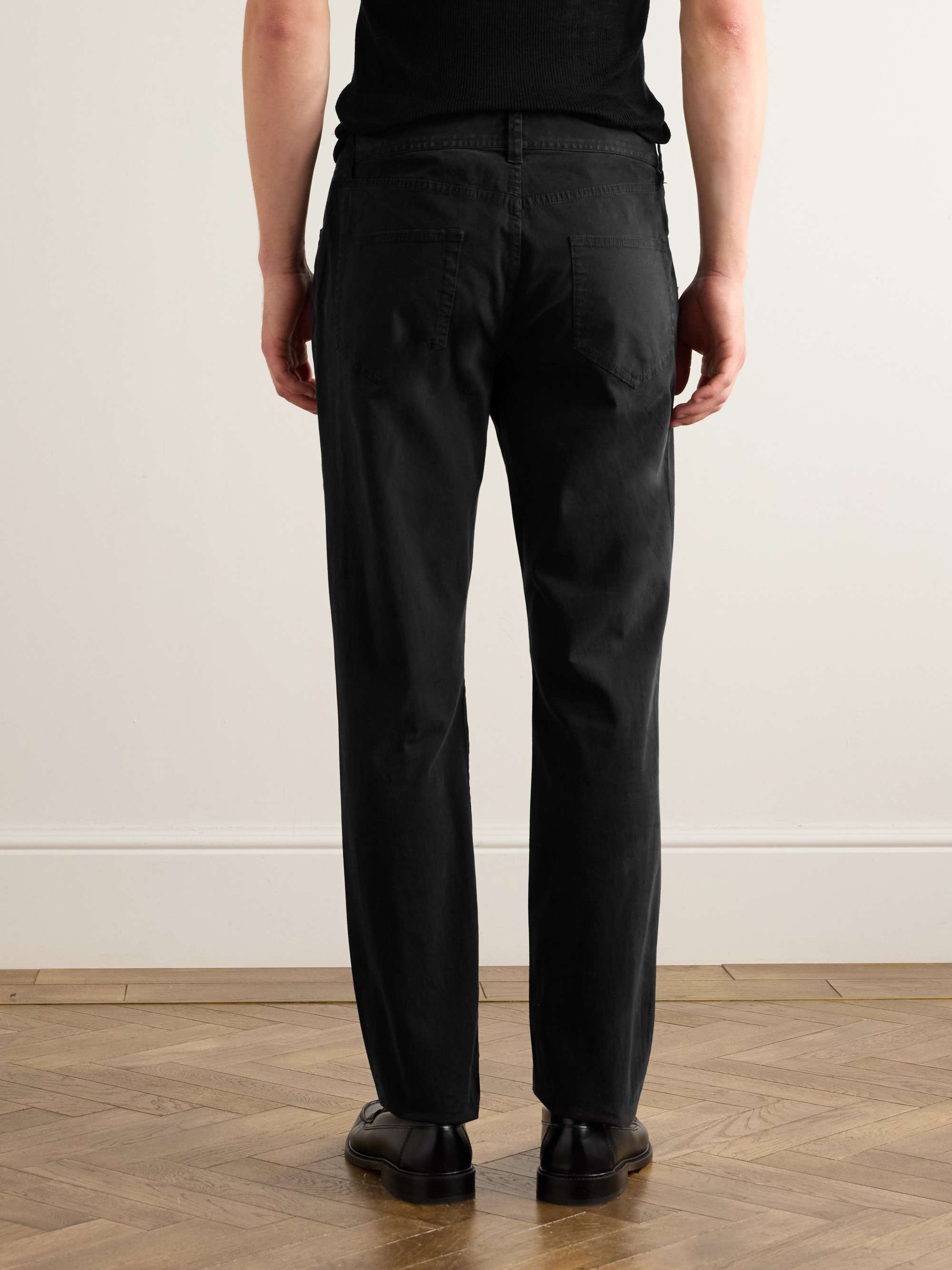 JAMES PERSE Straight-Leg Brushed Cotton-Blend Twill Trousers