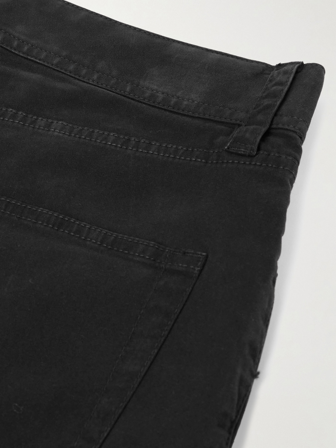 Straight-Leg Brushed Cotton-Blend Twill Trousers