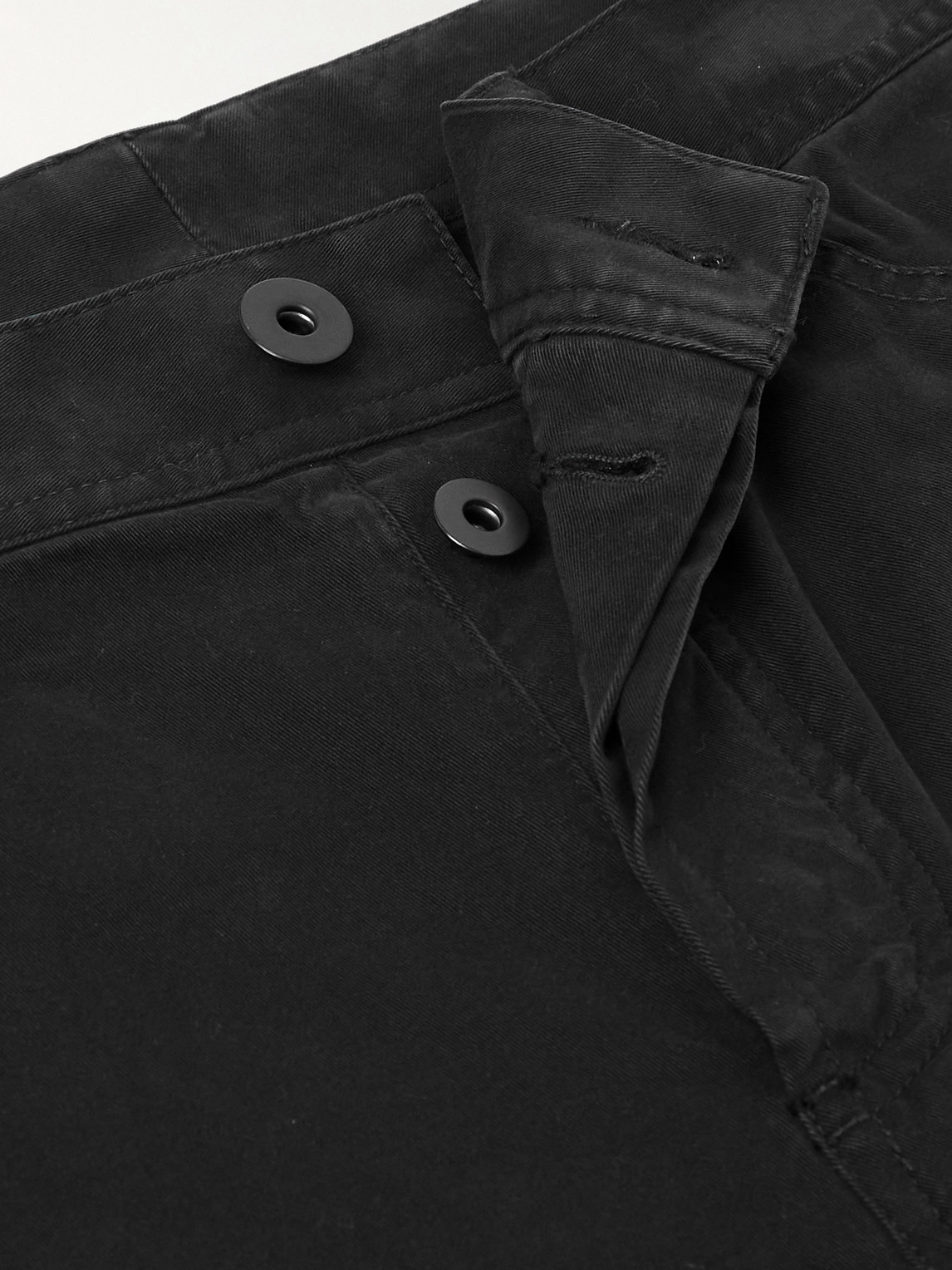 Straight-Leg Brushed Cotton-Blend Twill Trousers