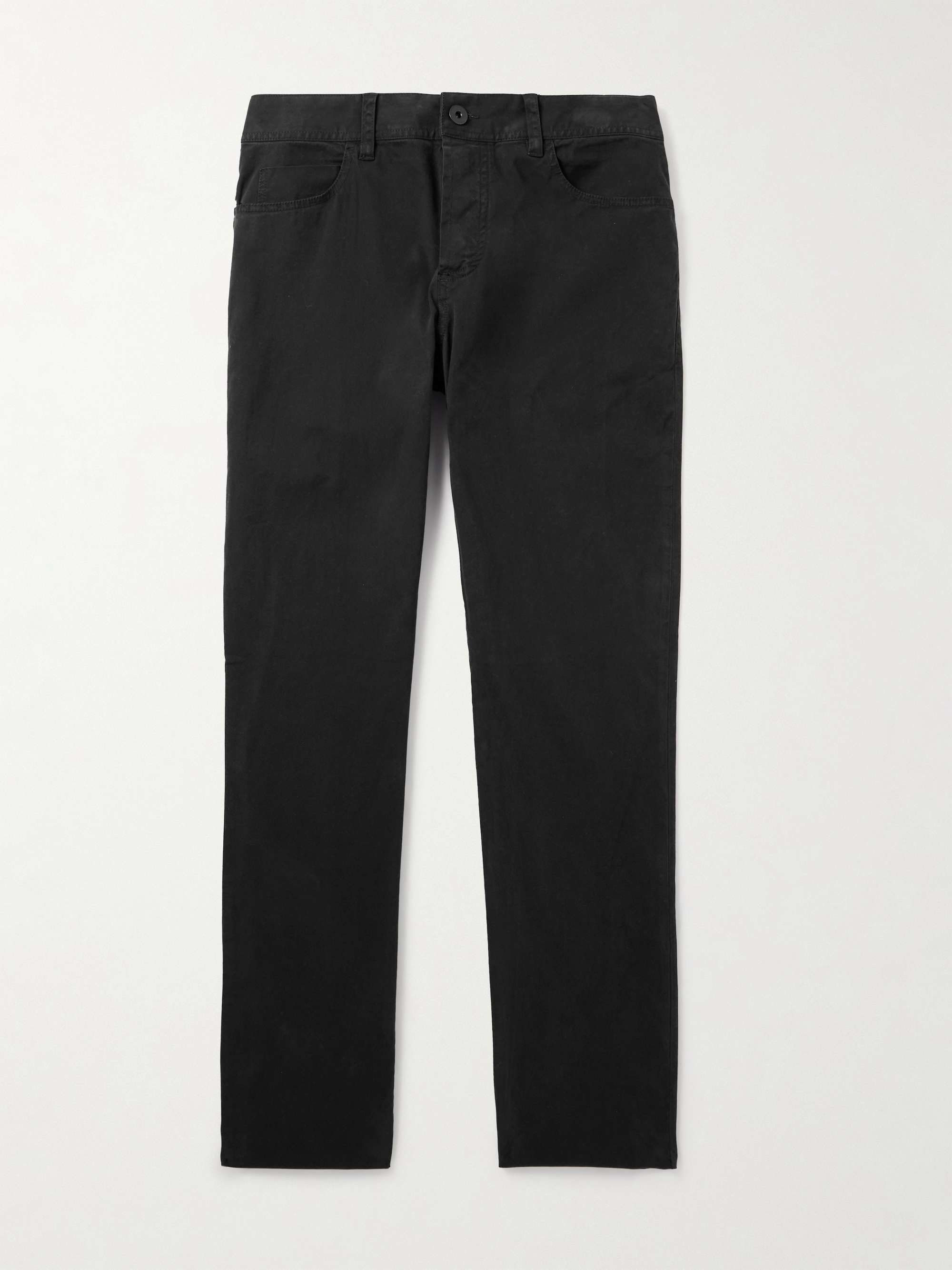 JAMES PERSE Straight-Leg Brushed Cotton-Blend Twill Trousers