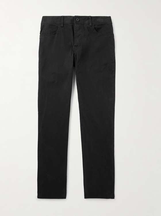Jamesperse Straight-Leg Brushed Cotton-Blend Twill Trousers