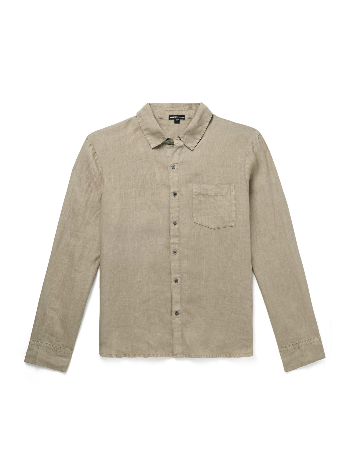 James Perse Garment-dyed Linen Shirt In Green