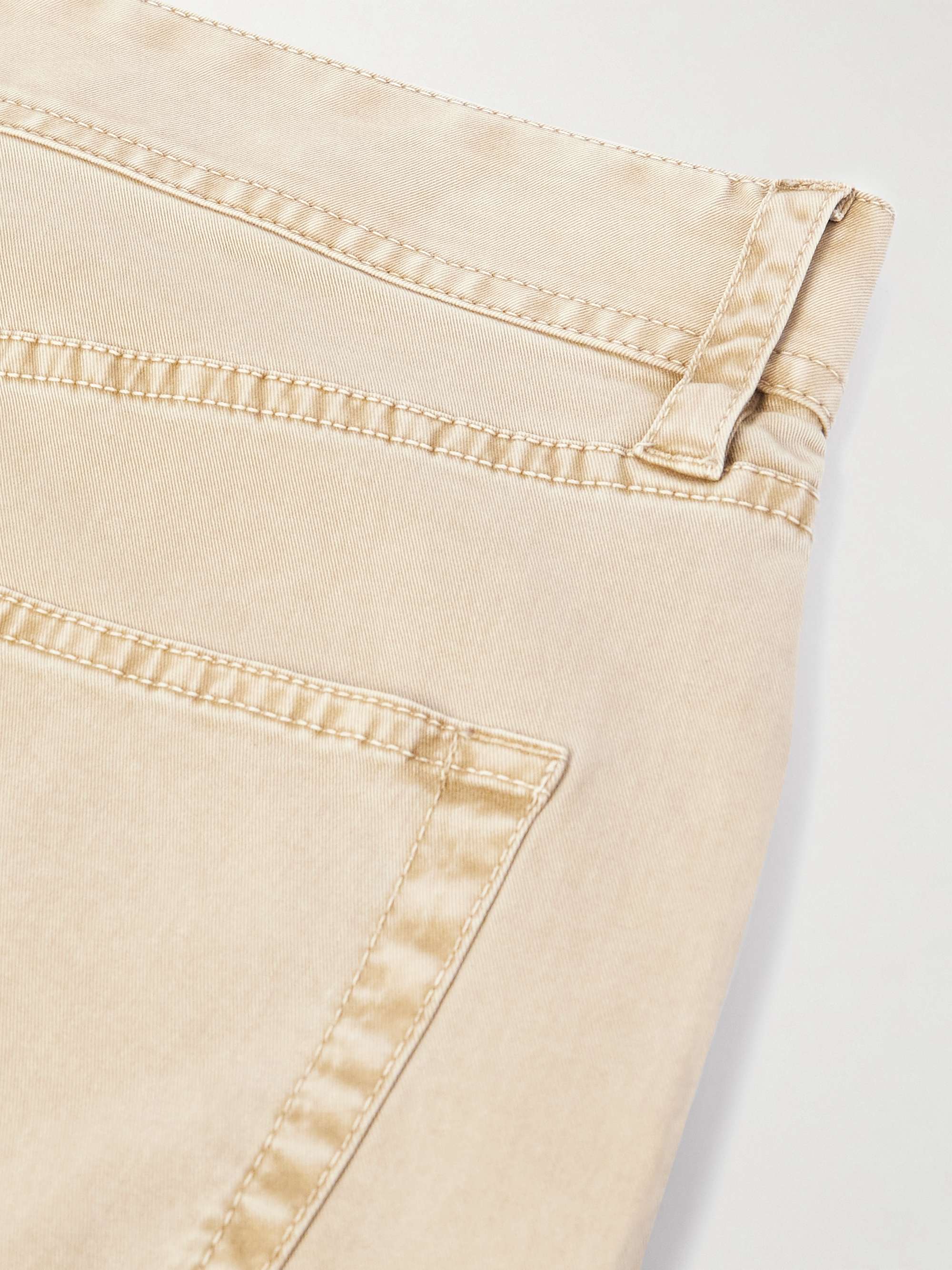 JAMES PERSE Straight-Leg Brushed Cotton-Blend Twill Trousers