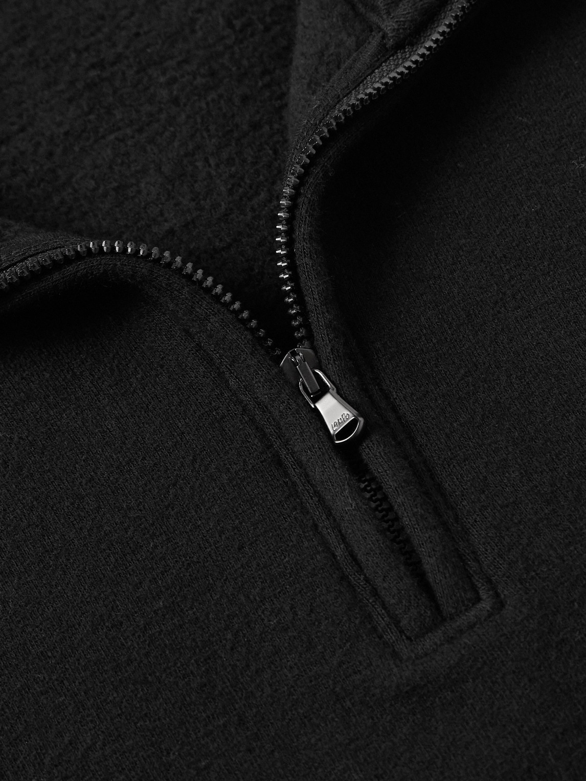 James Perse Cozy Cotton-blend Jersey Half-zip Sweatshirt In Black