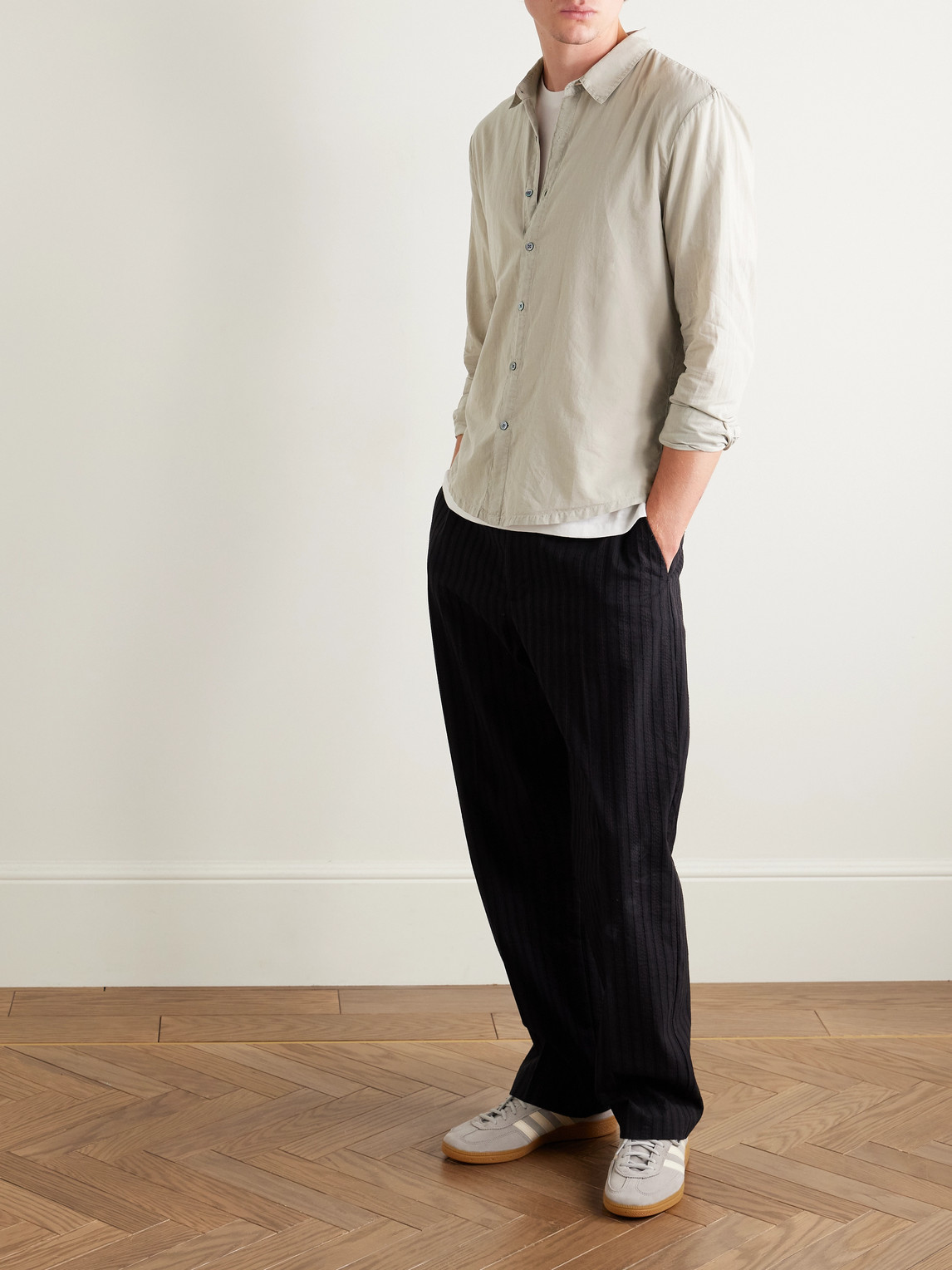 James Perse Standard Cotton Shirt In Neutral