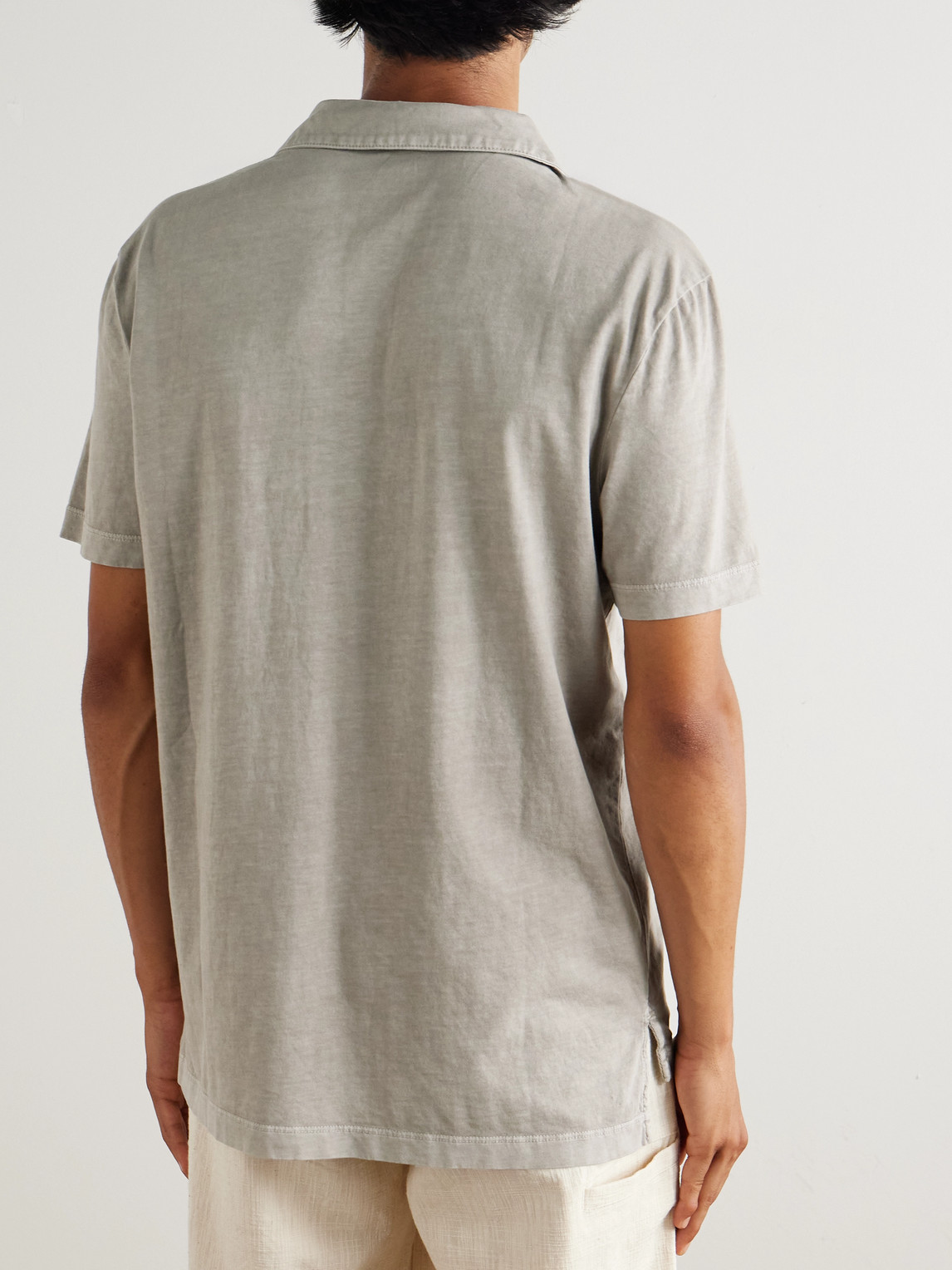 James Perse Supima Cotton-jersey Polo Shirt In Gray
