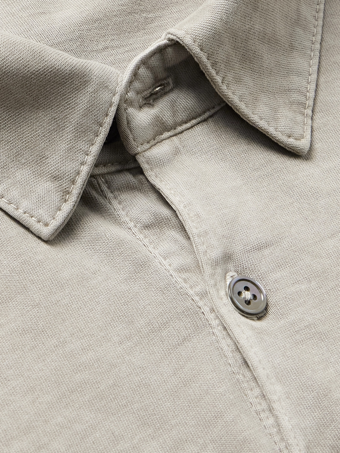 James Perse Supima Cotton-jersey Polo Shirt In Gray