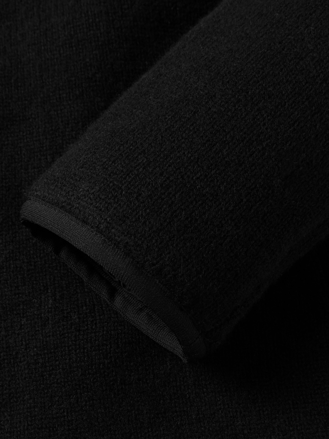 James Perse Suede-trimmed Cashmere Car Coat In Black