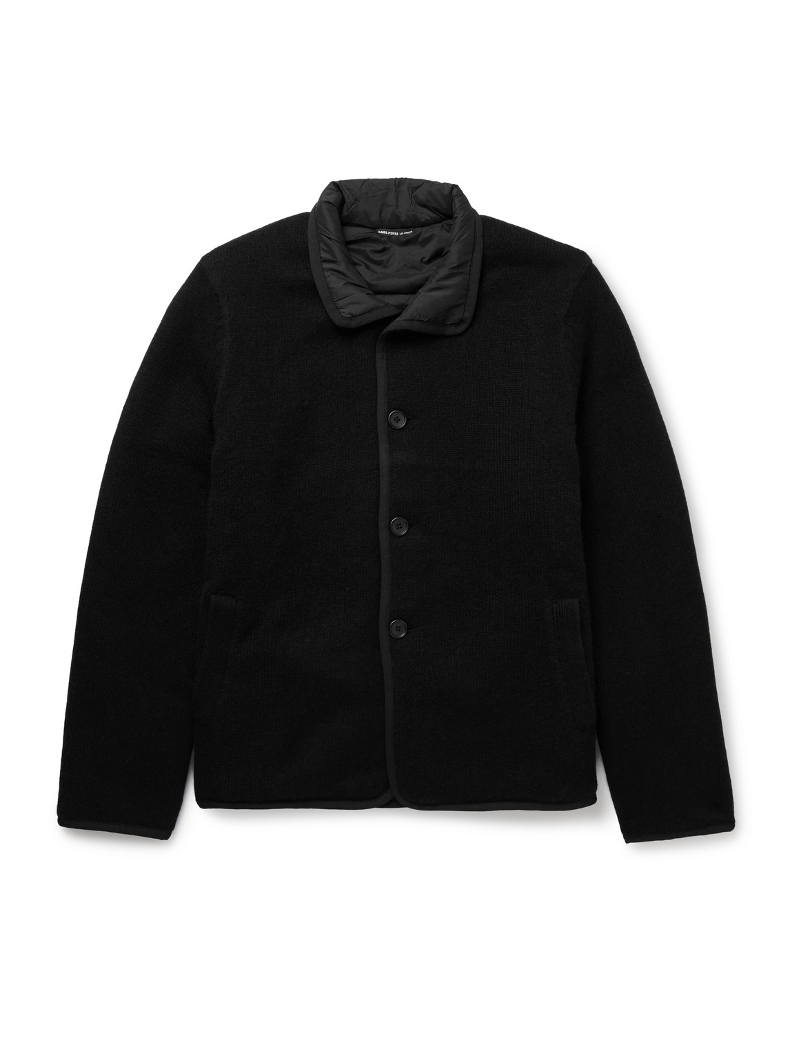James Perse Suede-trimmed Cashmere Car Coat In Black
